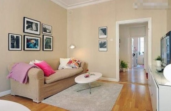 裸色装修设计的经典案例,小户型家居实用装饰典范,实用面积为66平方米
