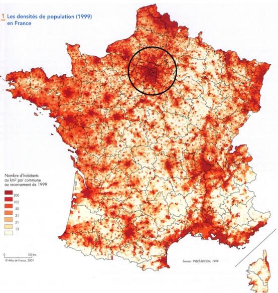 中国人口分布_法国人口分布