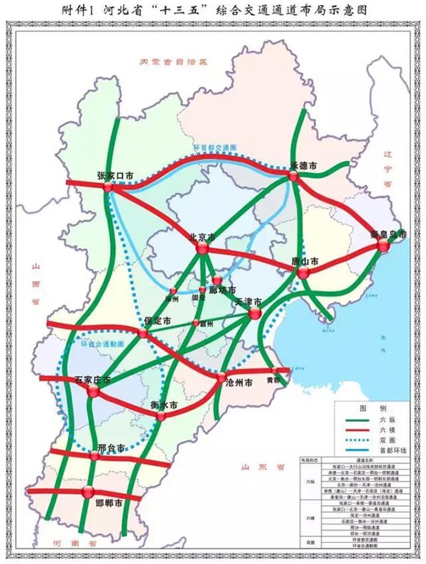 河北省印发“十三五”交通规划 将建设多条至雄安新区高铁