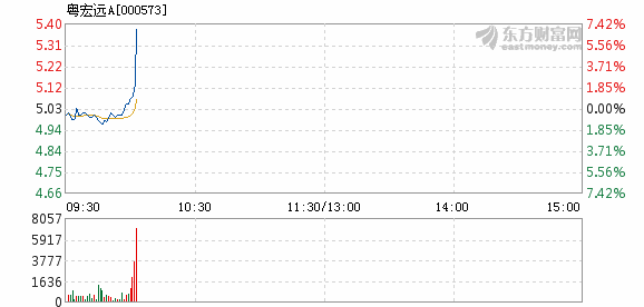 粤宏远a1月9日盘中涨幅达5%_粤宏远a(000573)股吧_网