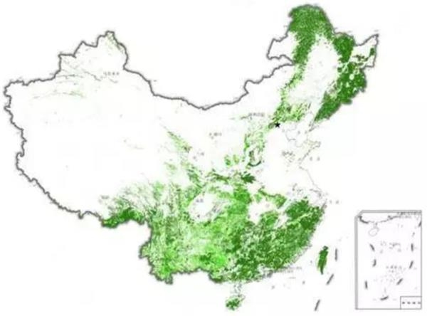 图中国森林资源分布情况
