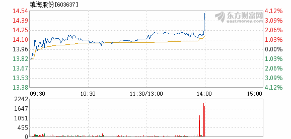 镇海股份11月21日快速上涨