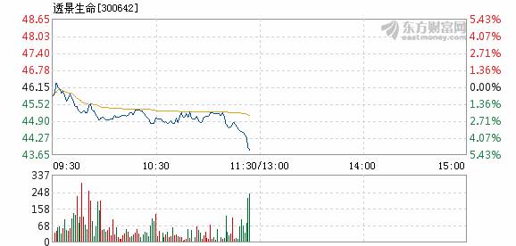 透景生命11月6日盘中跌幅达5%