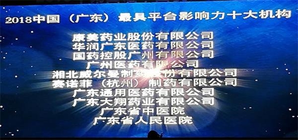 “广东省最具平台影响力十大机构”获奖名单。