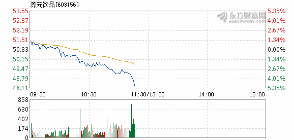 养元饮品8月17日盘中跌幅达5%