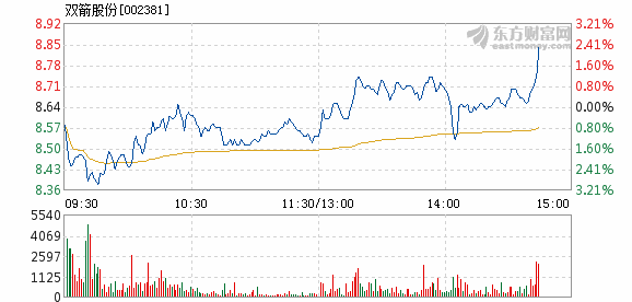 双箭股份3月6日快速上涨