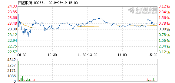 伟隆股份6月19日开盘跌幅达5%