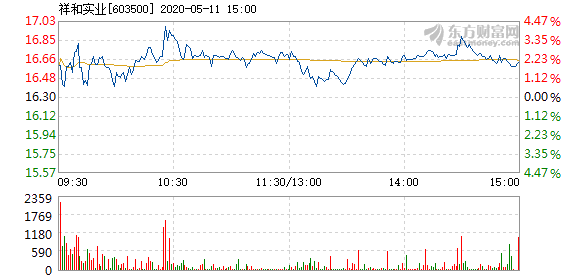 祥和实业5月11日快速上涨