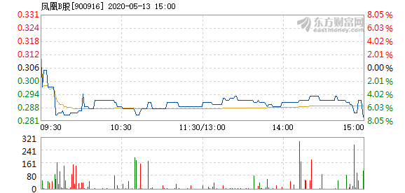 凤凰b股5月13日盘中跌幅达5%