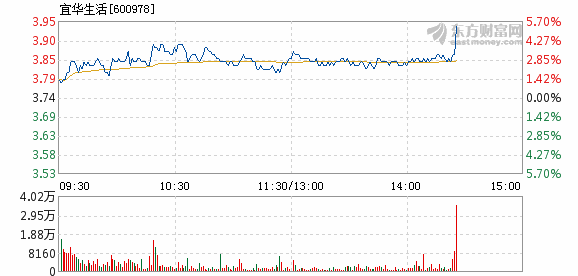 宜华生活10月26日快速上涨