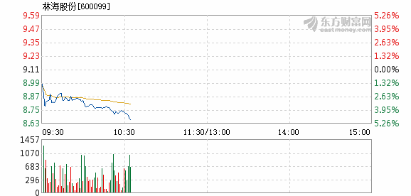 林海股份4月3日盘中跌幅达5%