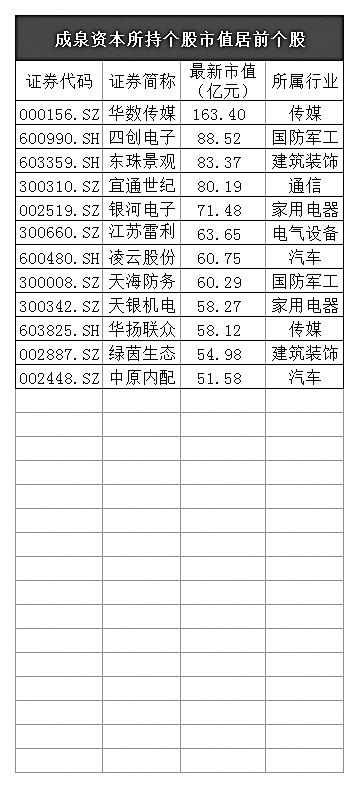 成泉资本所持个股市值居前个股图3