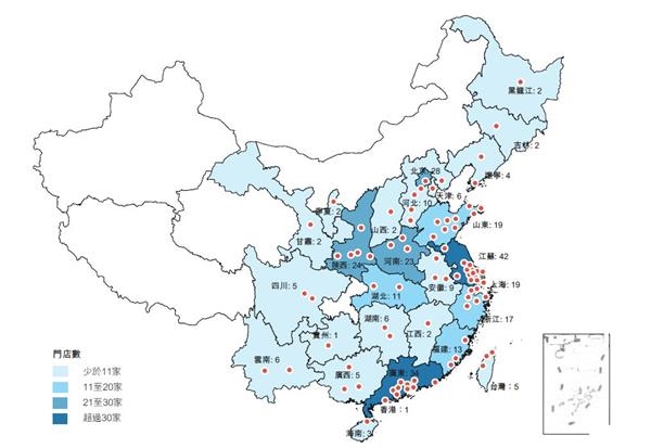 △海底捞门店分布(图片来源:海底捞招股说明书)