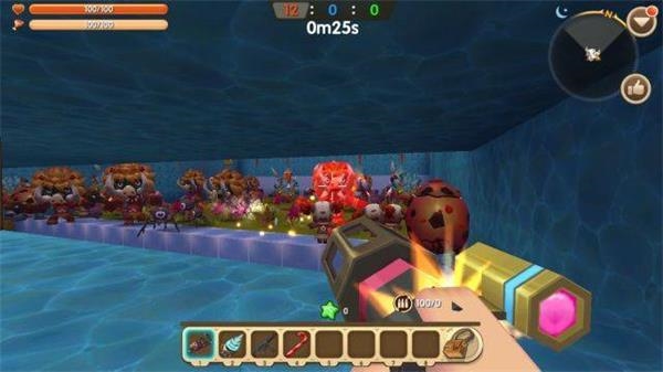 像蓝火加特林之类的枪械,《我的世界》玩家要做MOD、找MOD、装MOD,《迷你世界》官方则直接为玩家整合好