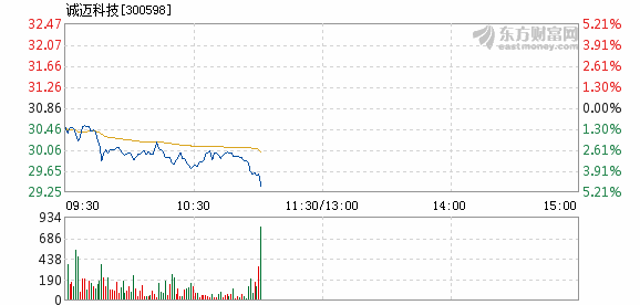 诚迈科技7月4日加速下跌