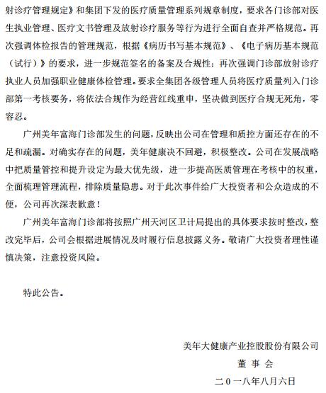 2.jpg 美年健康发布公告下属门诊部收到责令整改通知书