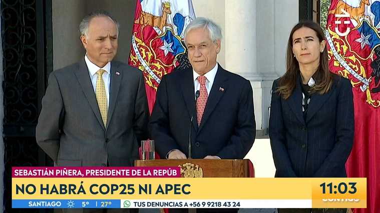 智利總統宣布取消11月和12月舉辦的APEC領導人非正式會議和氣候大會 智利總統宣布取消11月和12月舉辦的APEC領導人非正式會議和氣候大會