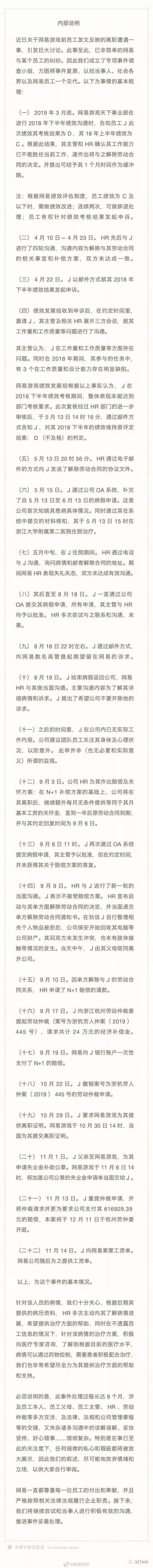 暴力裁人绝症员工 网易致歉并暴光更多细节!丁磊缄默沉静 刘强东不测刷屏 1 第10张 暴力裁人绝症员工 网易致歉并暴光更多细节!丁磊缄默沉静 刘强东不测刷屏 1 第10张