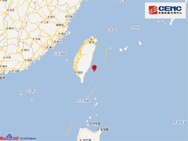 中国地震台网：中国台湾地区台东县海域发生5.8级地震
