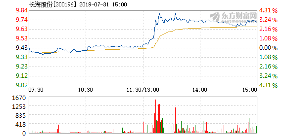 长海股份7月31日快速上涨