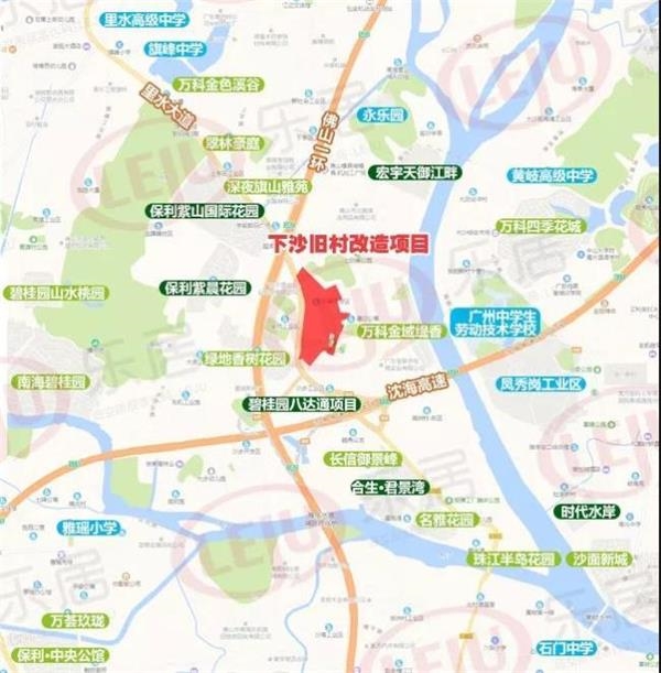 下沙旧村位置示意图(制图:黎毓贤) 下沙旧村位置示意图(制图:黎毓贤)