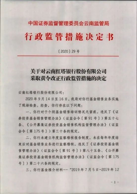 又有银行被罚！跟基金销售有关