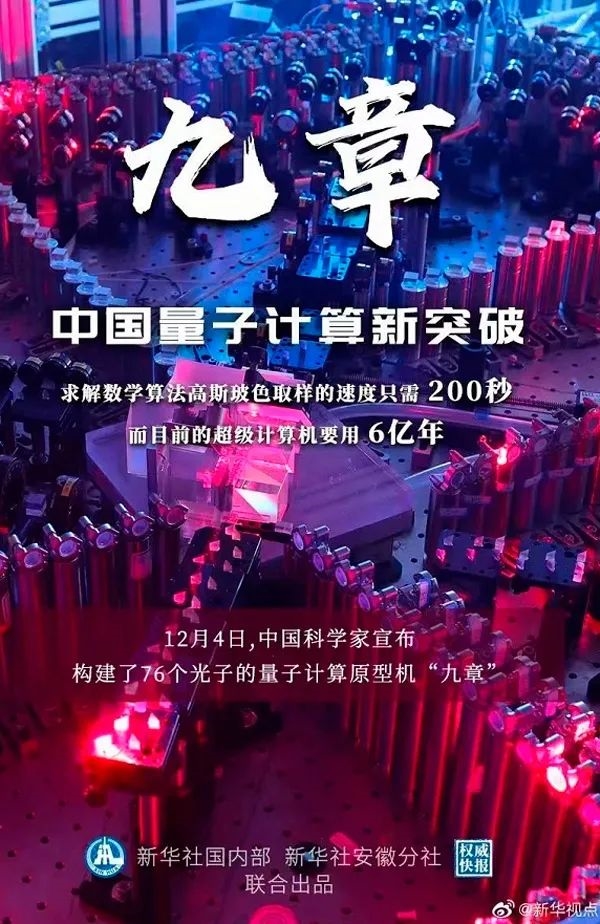 中国量子计算新突破!这台计算机只用了200秒就完成了6亿年的工作