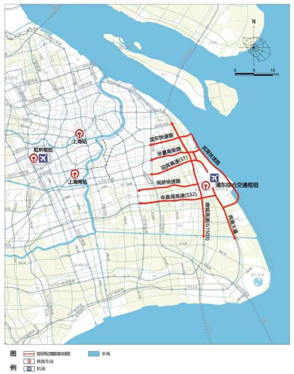 临港新片区轨交线规划连接上海东站和浦东机场t3航站楼