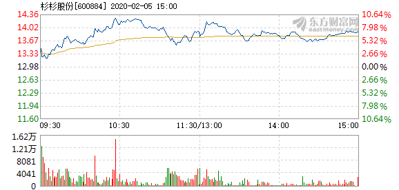 杉杉股份2月5日快速回调