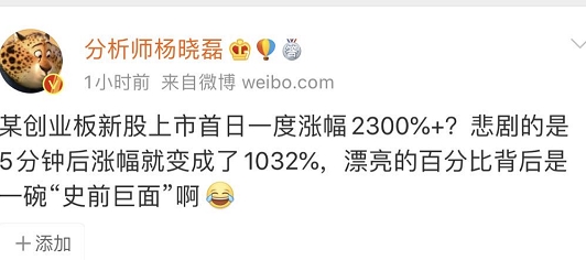 创业板新股首日太疯狂!最高飚涨29倍 有人巨亏60%!网友:又见证历史