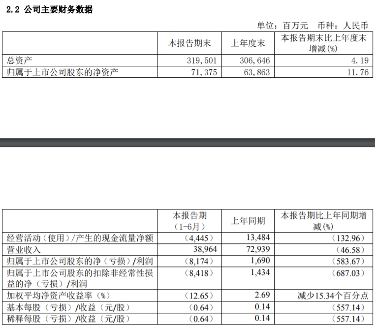 南方航空:上半年净利亏损81.74亿元