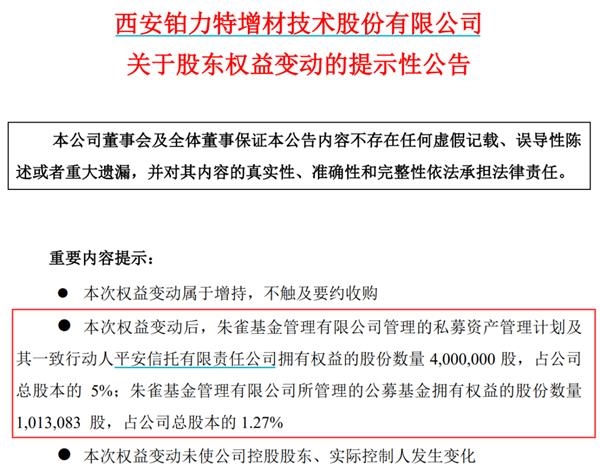 科创板首例 朱雀基金和平安信托联手举牌了看上了啥 天天基金网