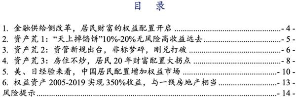 兴业证券：居民配置股市是长牛的重要抓手 权益资产收益与一线房地产相当