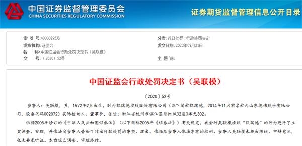 证监会下重手!这家A股实控人被罚没超5亿 终身拉黑!