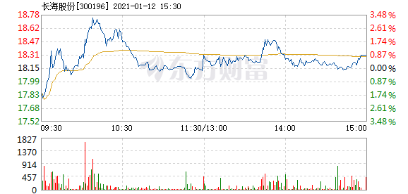 长海股份1月12日快速上涨