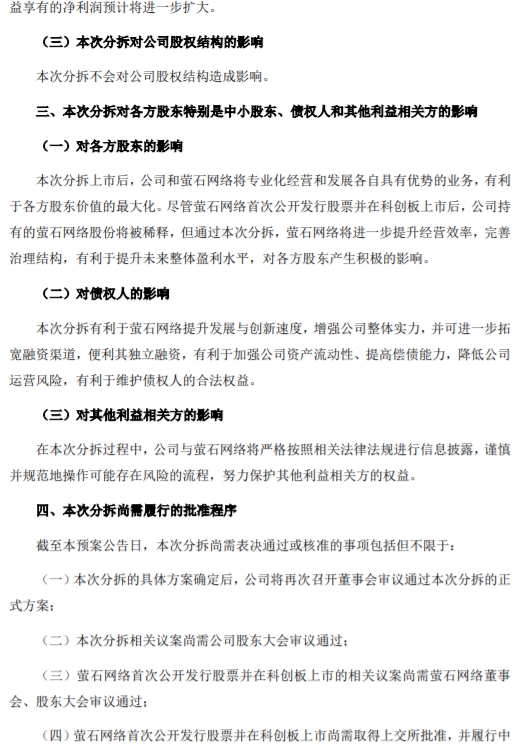 海康威视:拟分拆子公司杭州萤石网络有限公司至科创板上市