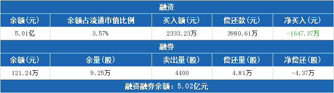 龙净环保融资融券交易明细